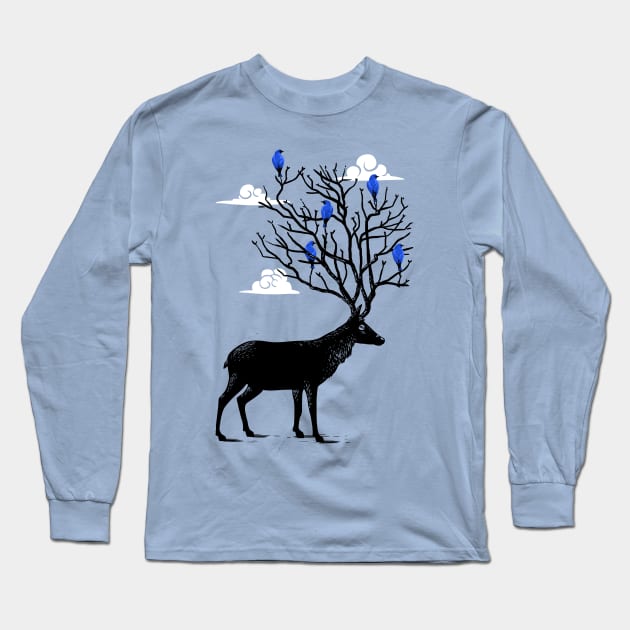 Deer horns tree Long Sleeve T-Shirt by albertocubatas